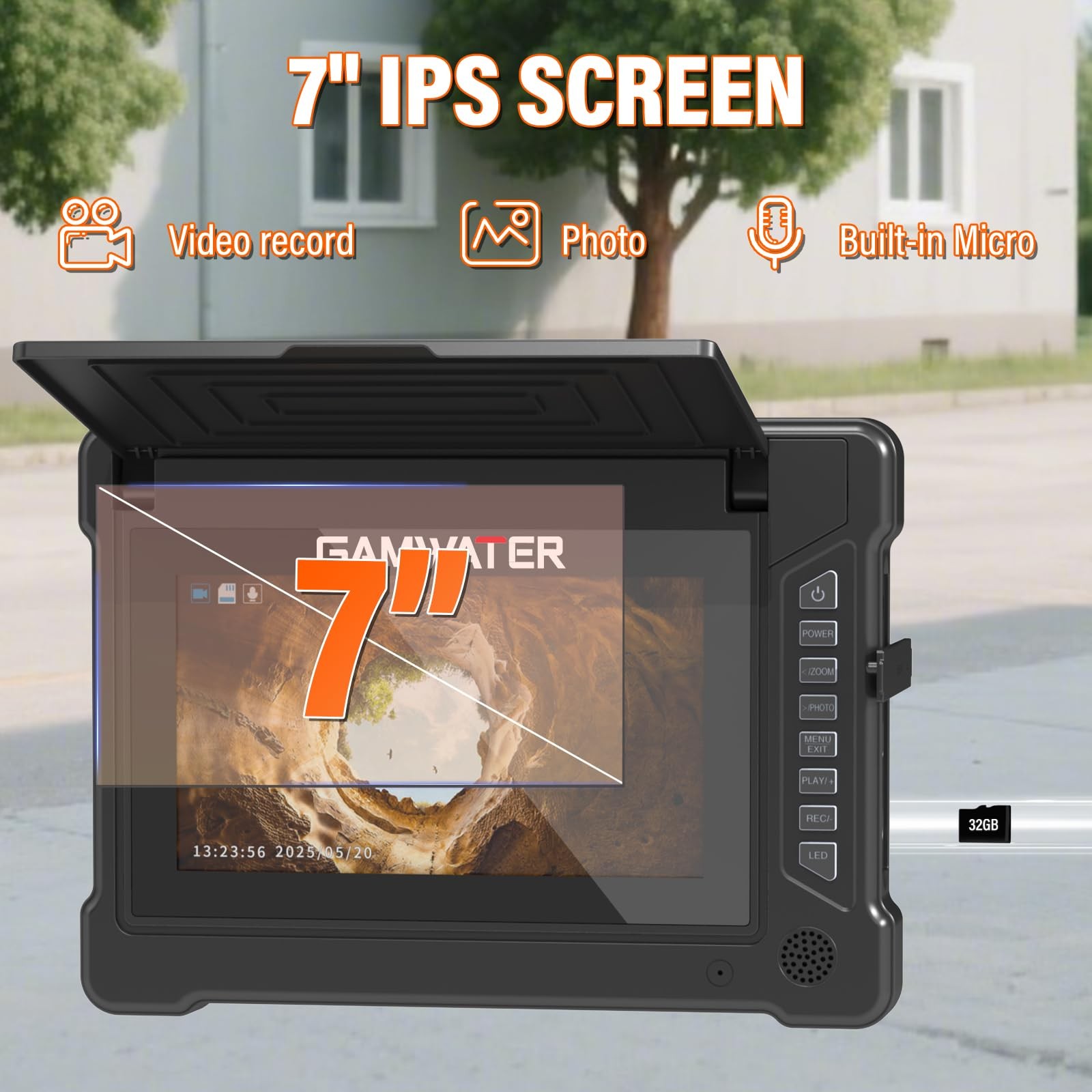 Sewer Camera 100FT/30M 23mm Pipe Inspection Camera DVR & Audio Recorder with ...