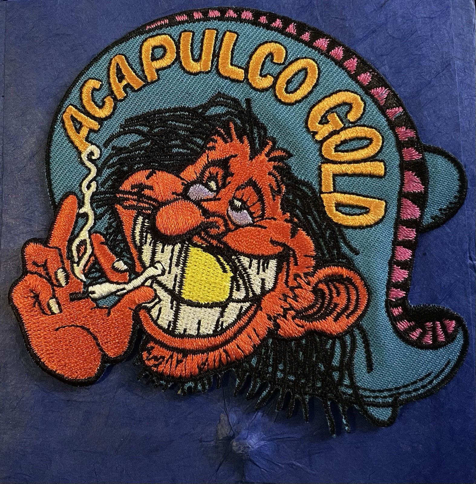 Acapulco Gold Iron On Patch ~ Mr. Red Eyes ~ 420 Marijuana Pot ~ Biker Mexican