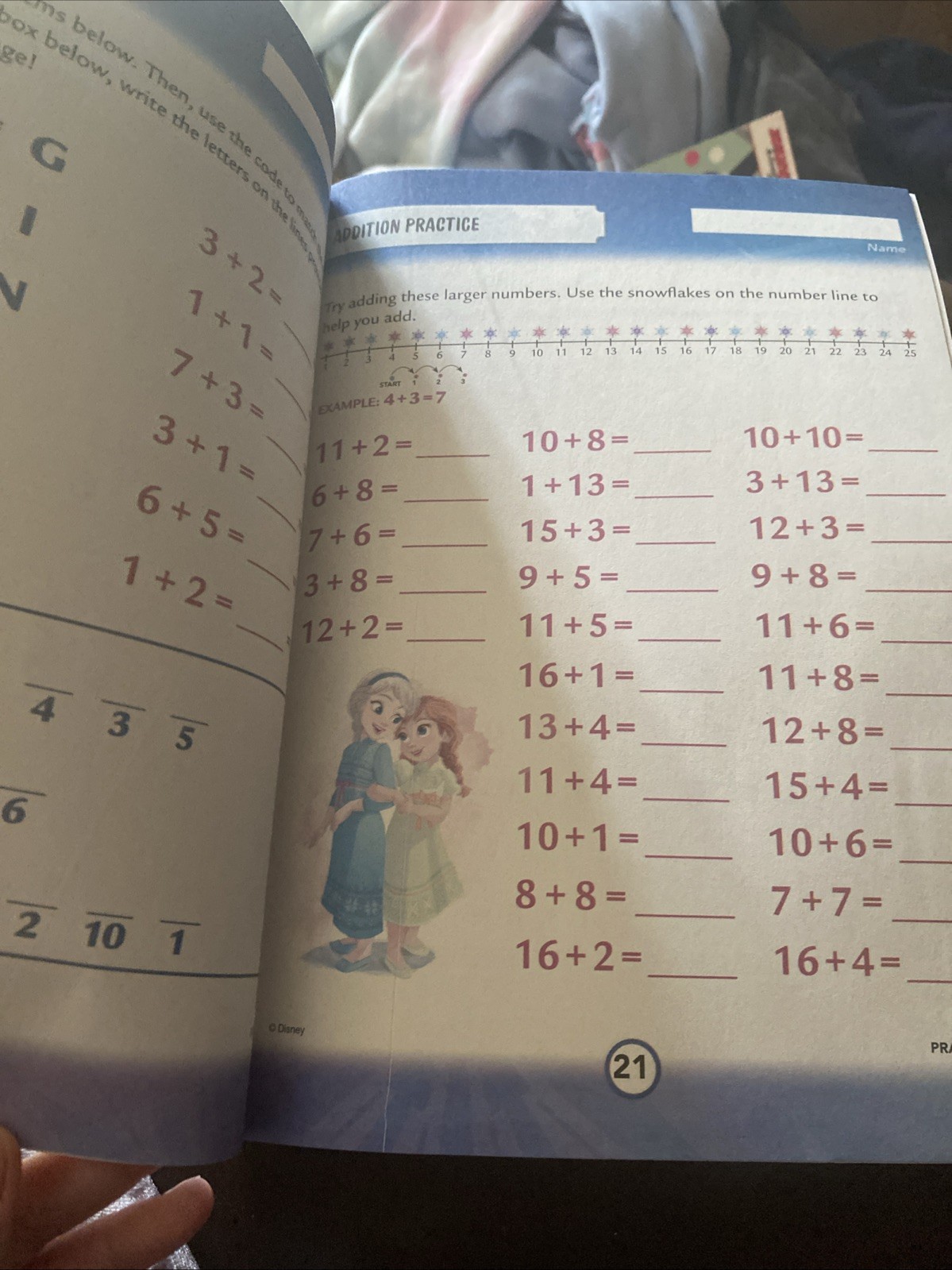 Disney Frozen 2 Addition Learning Workbook