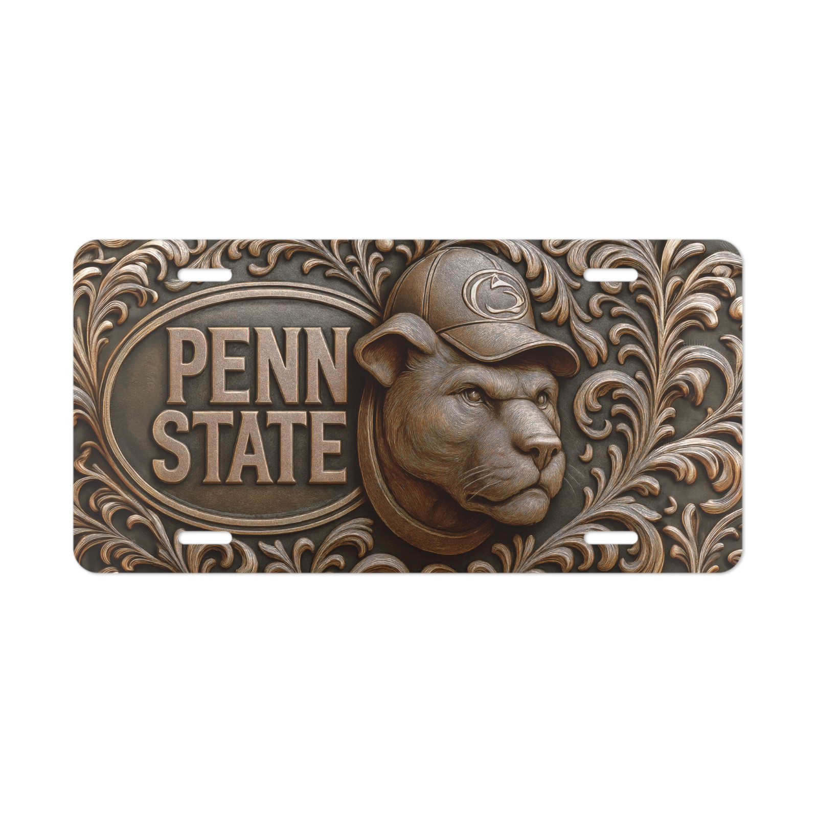 Nittany Lion Flat Metal License Plate 6x12 | Penn State Nittany Lions Car Tag