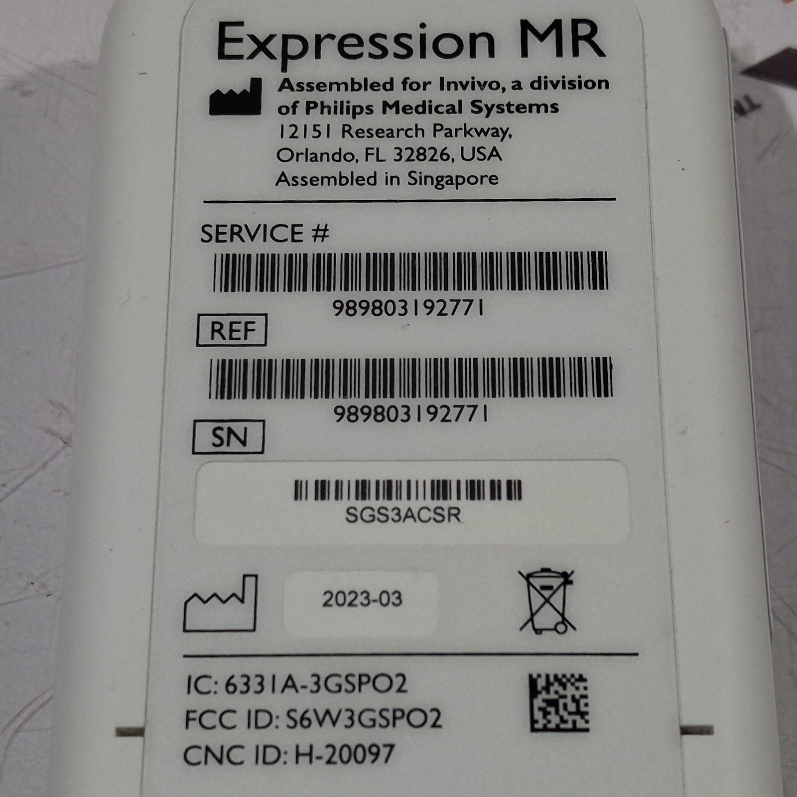 Philips Expression MRI SpO2 989803192771 Patient Module