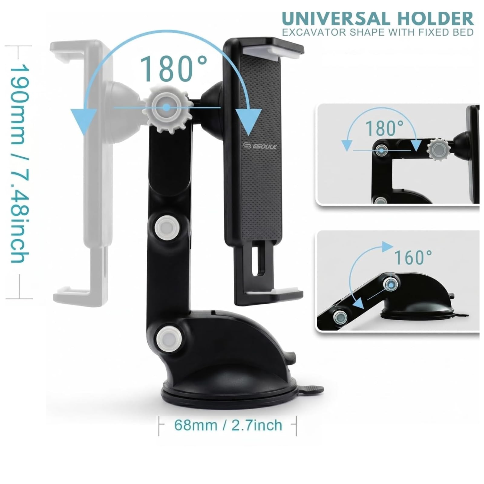 Universal Car Mount Windshield Dashboard Holder for iPad Stand