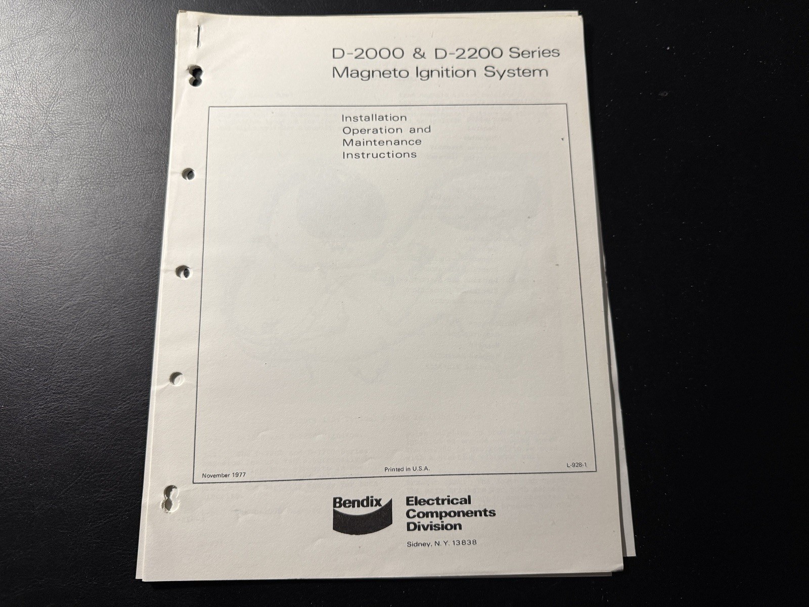 D-2000 & D-2200 Magneto System Install, Operation, Maintenance Instructions