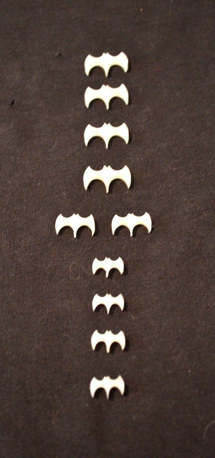 New Set of 10 White Pearl Bats Guitar Fret Inlays Electric Acoustic LP Strat