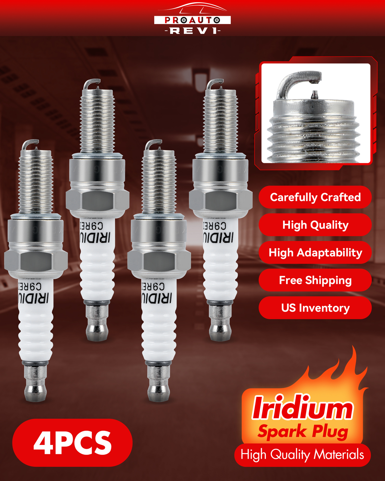 Set of 4 Iridium Spark Plugs For Kawasaki ZX-6R 1996-2006 Suzuki Katana 600