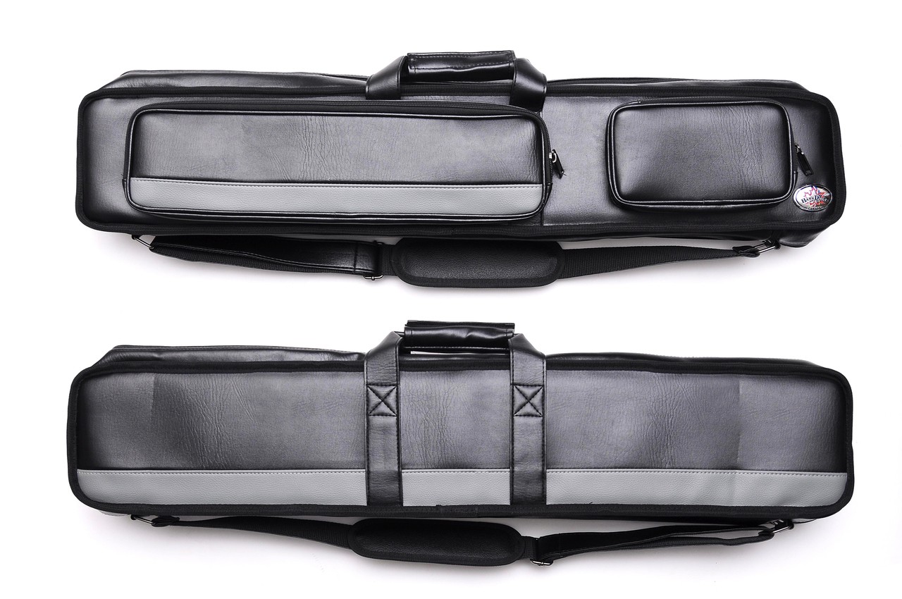 035-518-GY Delta Euro Series 3 Butts/6 Shafts Cue Case - Black w/Grey Accents