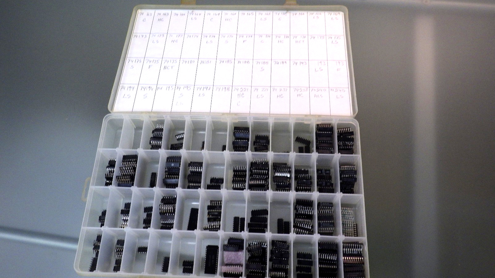 LARGE LOT Vtg TTL 7400 Series IC Chip Sorted Organized Parts 3 lbs including Box