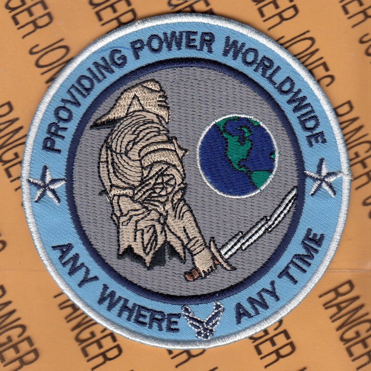 USAF Air Force Providing Power Worldwide Anywhere Anytime ~3.75" patch c/e