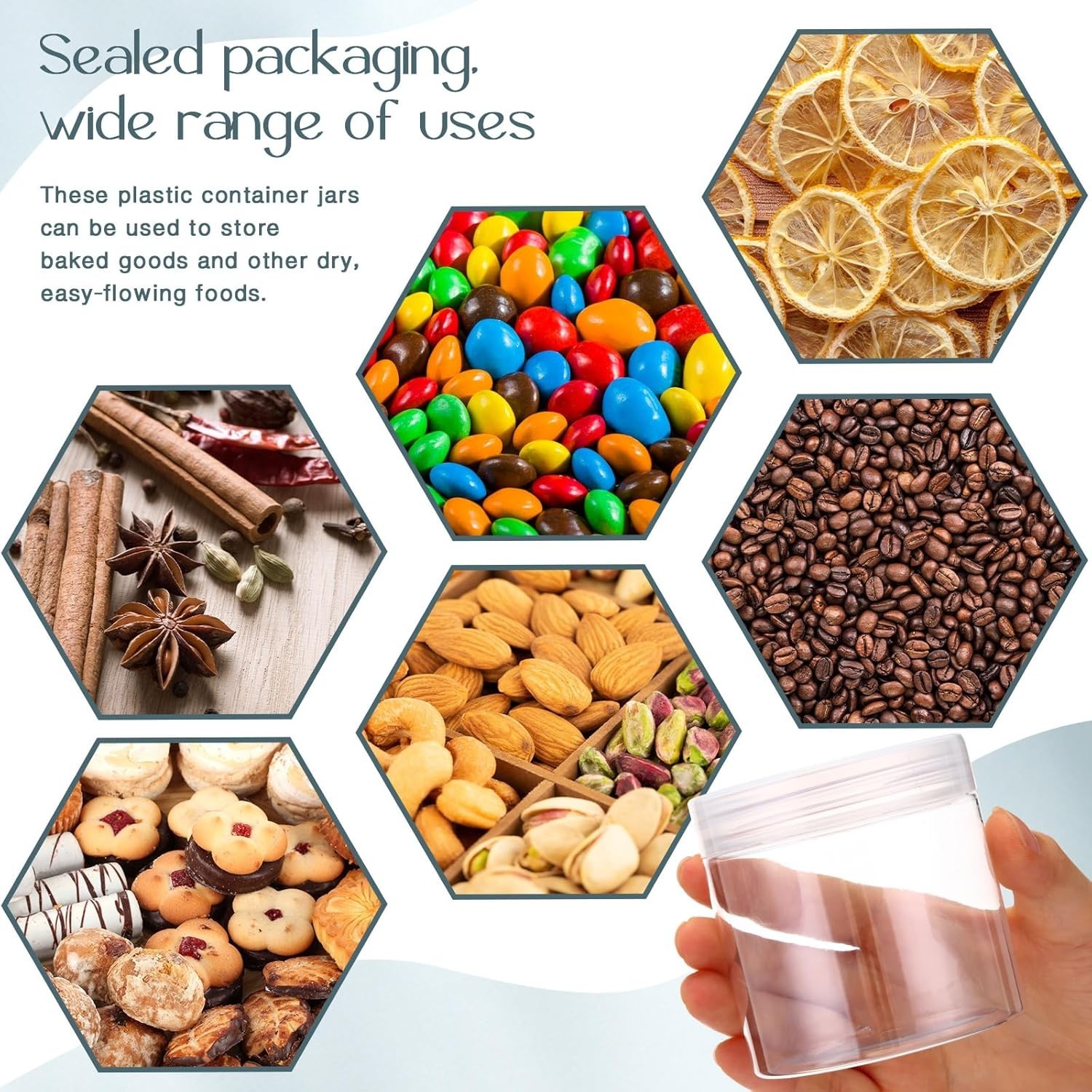 4 Pack Clear Round Plastic Jars with Secure Lids for Crafts & Cosmetics