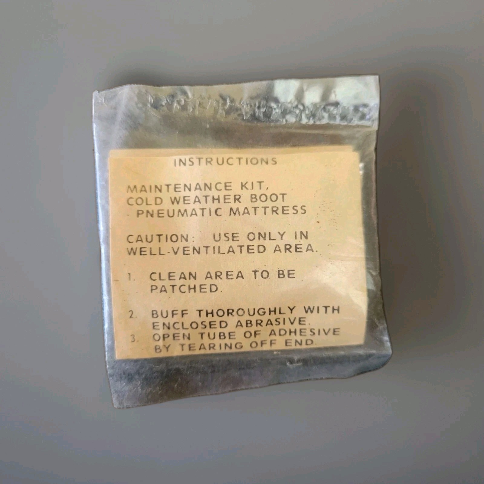 Vtg. Military Cold Weather Boot Pneumatic Mattress Maintenance Kit Vietnam Era