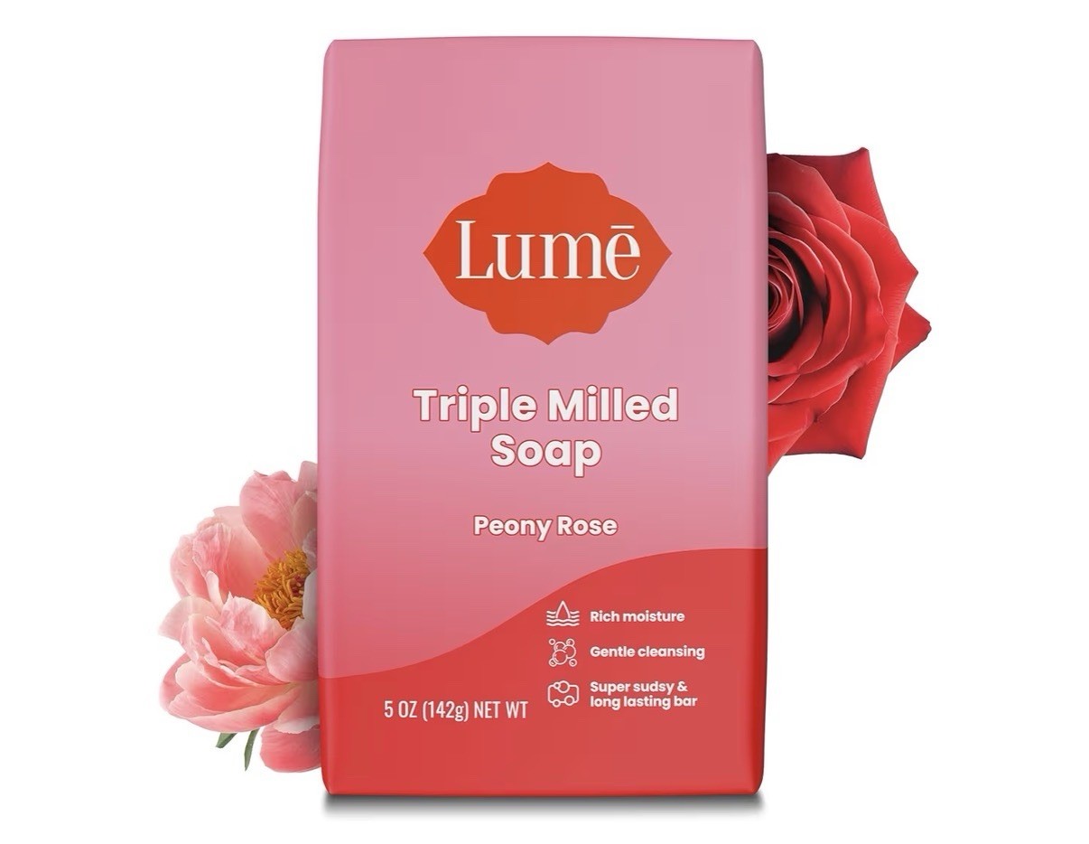 2 - Lume Triple Milled Soap Bar Rich Moisture & Gentle Cleansing - Peony Rose