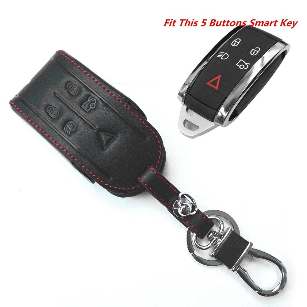 Key Case Cover For JAGUAR XF XK XKR Key Chain Leather Parts Replacement