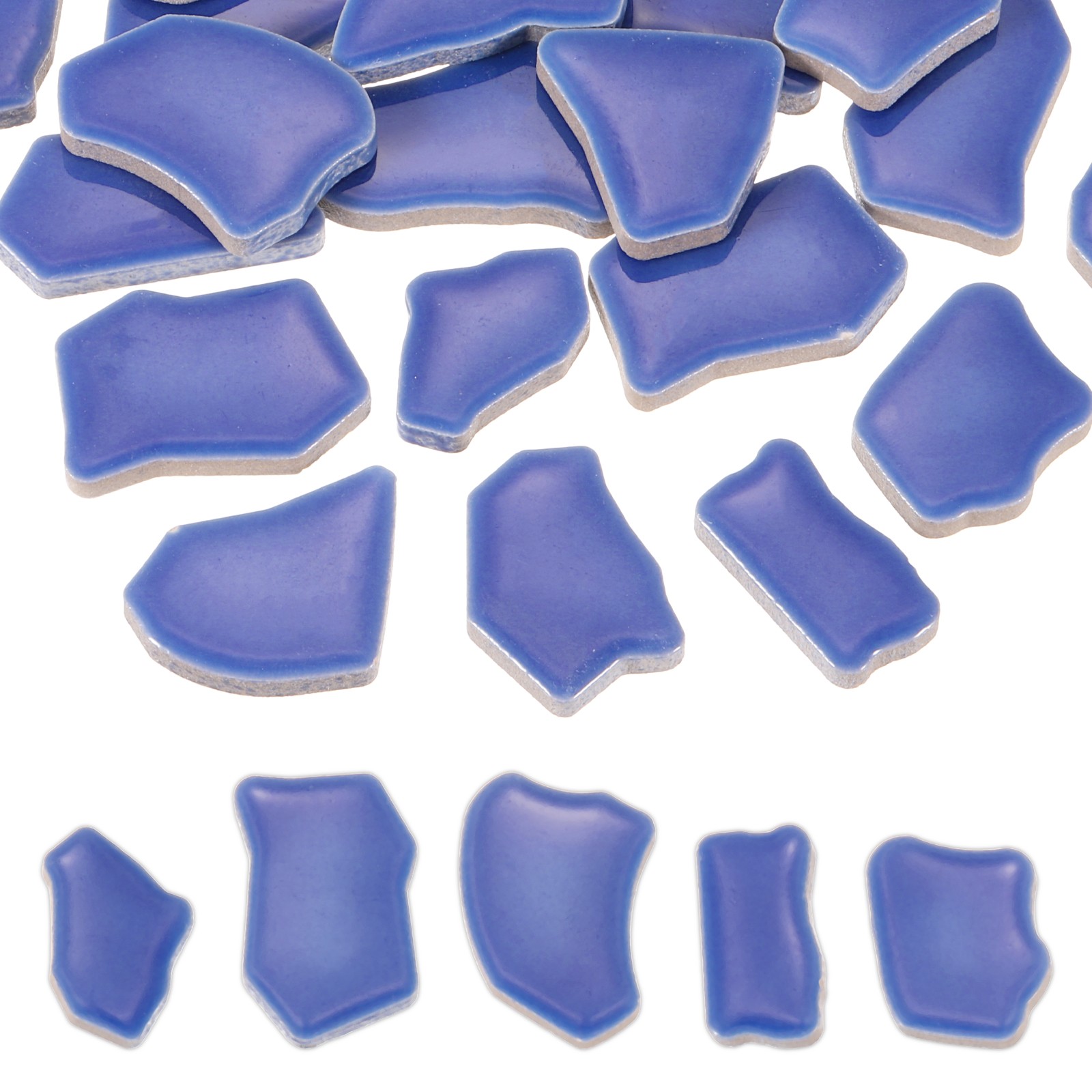 500g/1.1LB Irregular Ceramics Mosaic Tiles, 0.79"-1.57" Mosaic Tile, Dark Blue