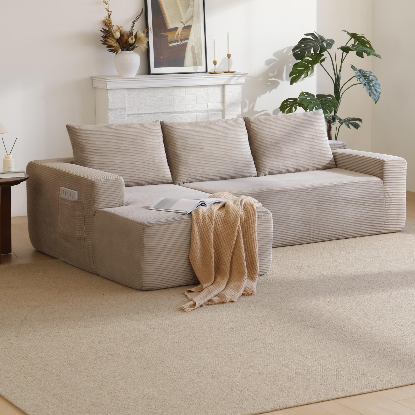 96.9"Cloud Sectional Couch with L-Shape Chaise,Modern Modular Sofa with Deep Se