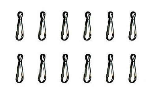 25 BLACK Spring Snap HOOKS 1-1/4" long for ZIPPER Pulls Purses, Backpacks Crafts