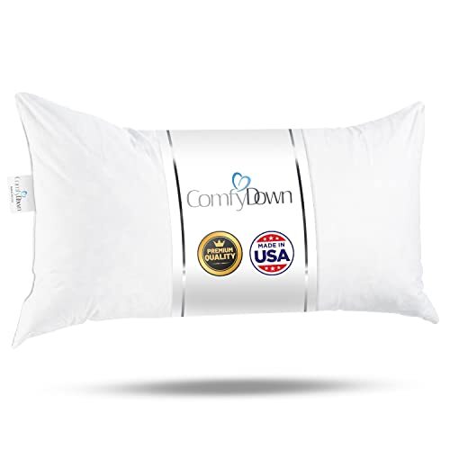 ComfyDown 95% Feather 5% Down, Rectangle Decorative Pillow Insert, Sham Stuffer