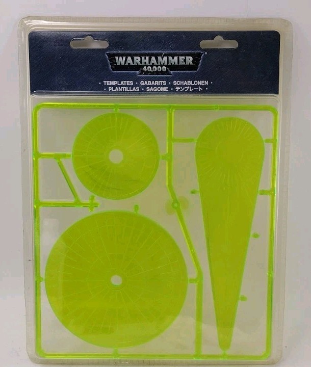 New In Package Warhammer 40k, Out of Print, Neon Green Templates Games Workshop