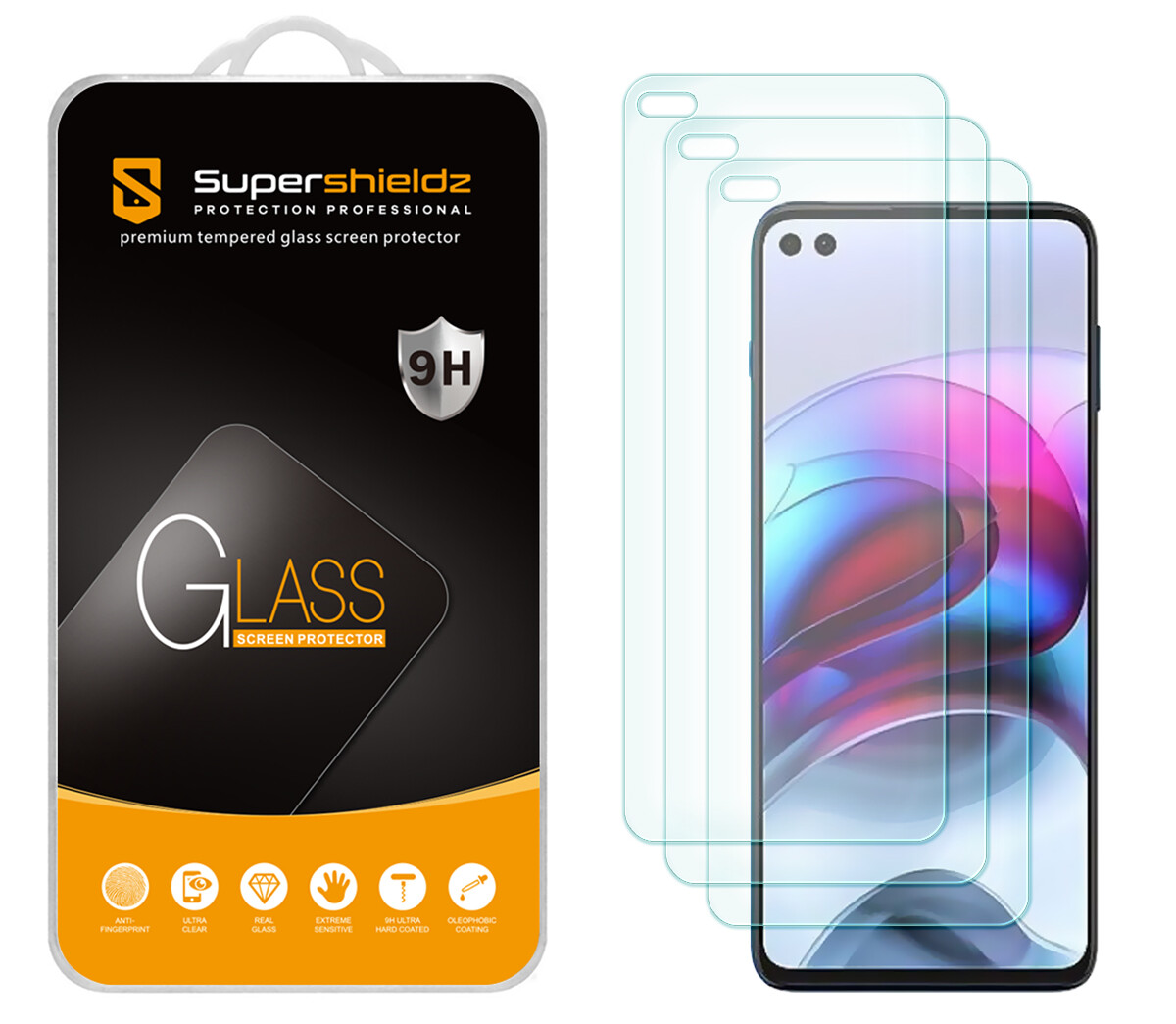 [3-Pack] Supershieldz Tempered Glass Screen Protector for Motorola Moto G100