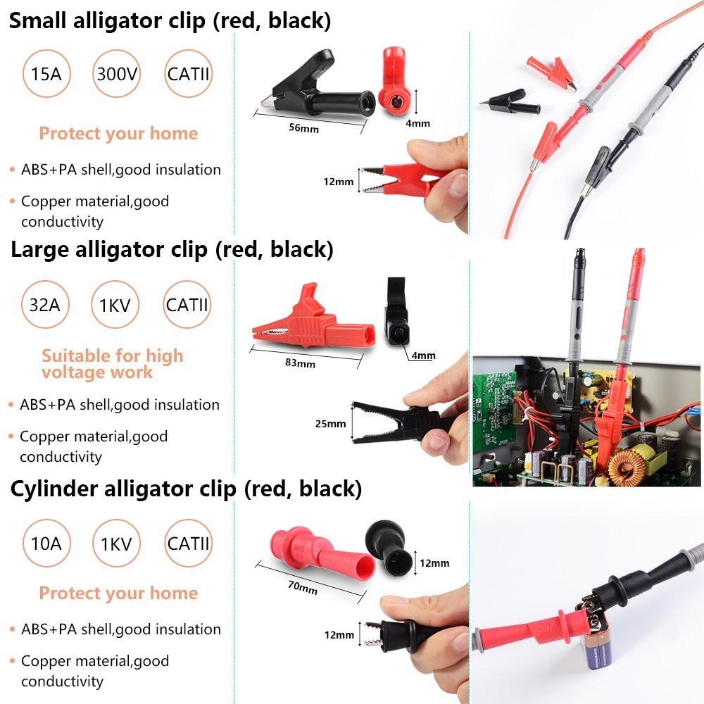 Multimeter Test Lead Kit - Essential Automotive Diagnostic Tools, Battery Tester