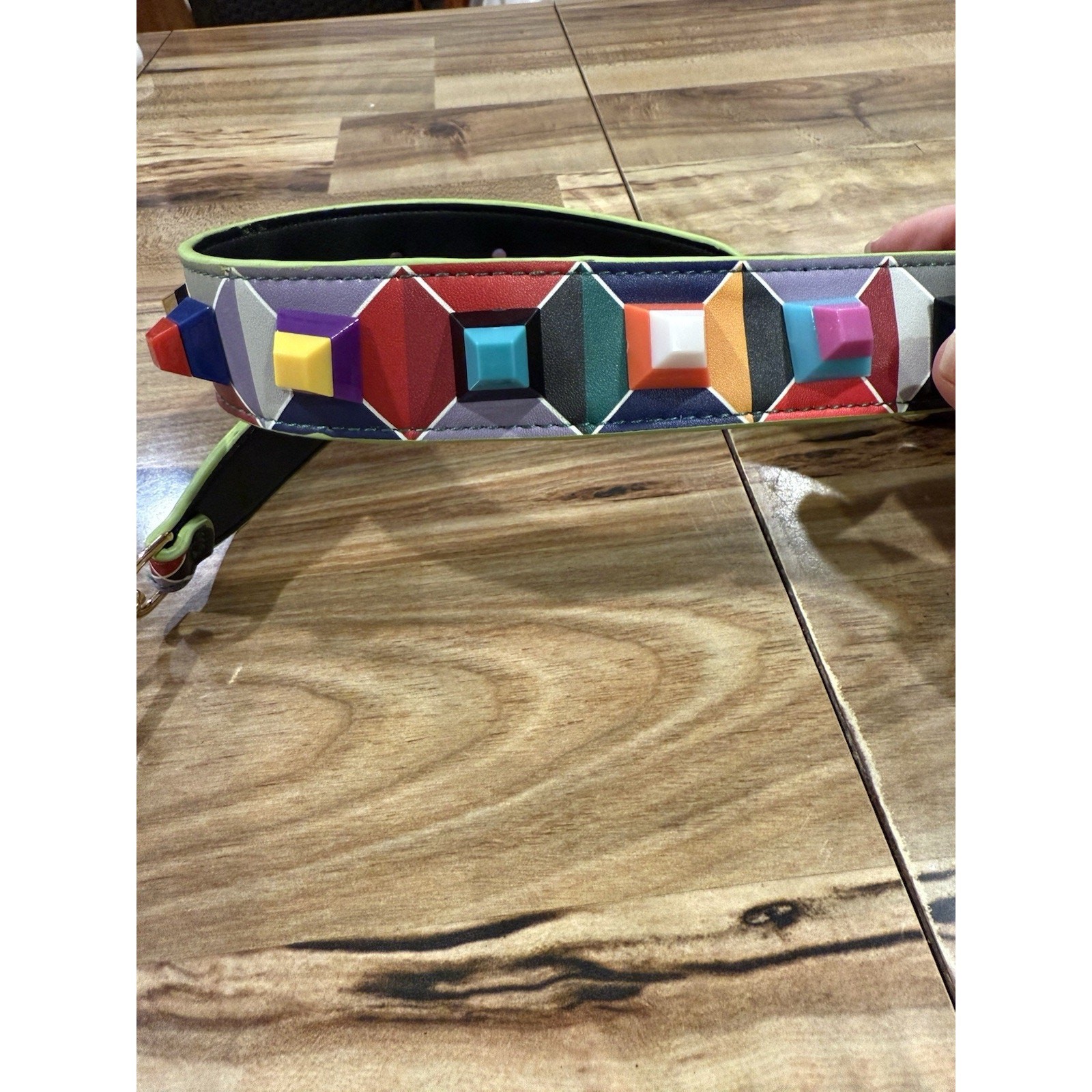 Multicolored Colorful Square Fun Colored Accent Handbag Crossbody Purse Strap