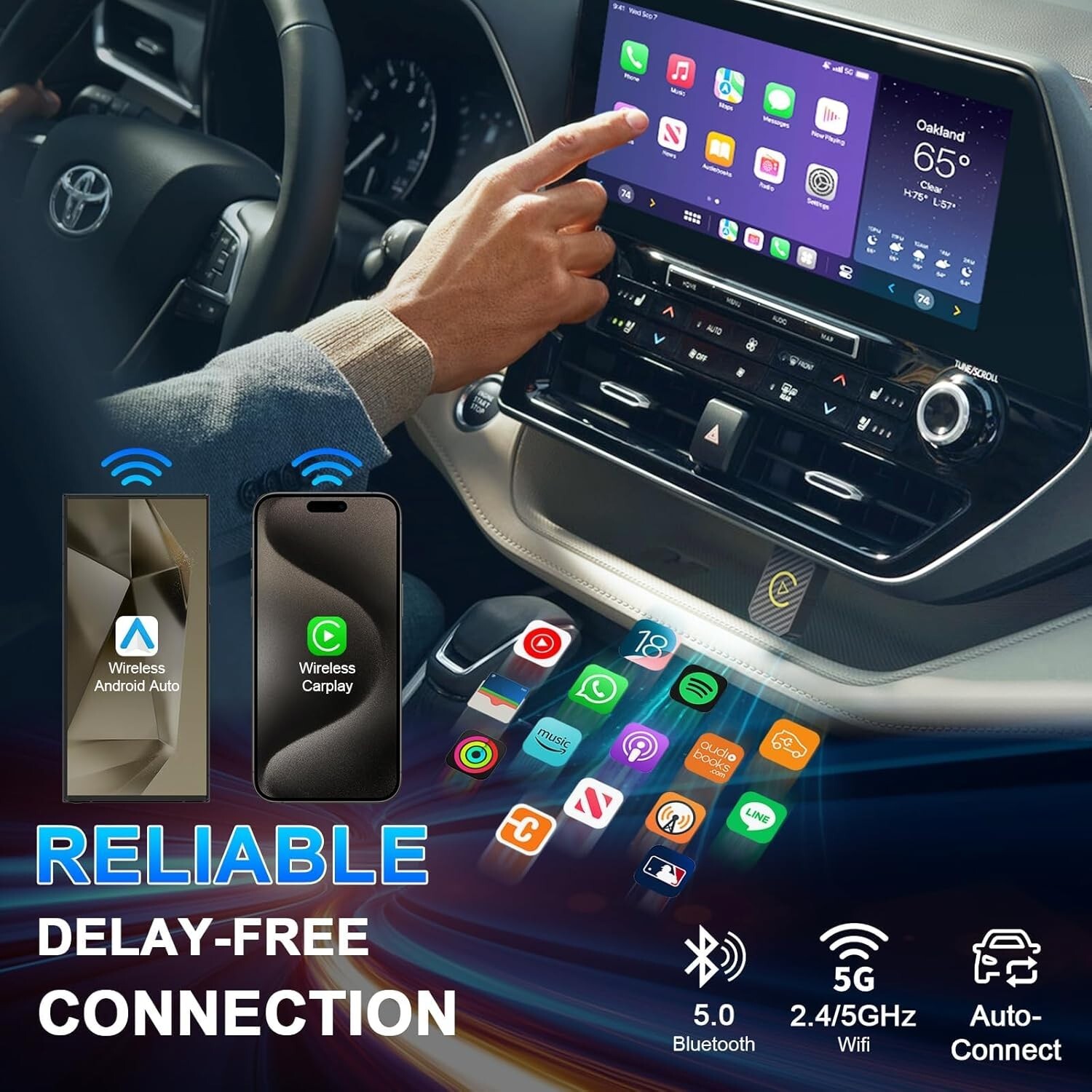 USB Wireless CarPlay Adapter For iPhone Apple Wireless Carplay Dongle Plug &Play