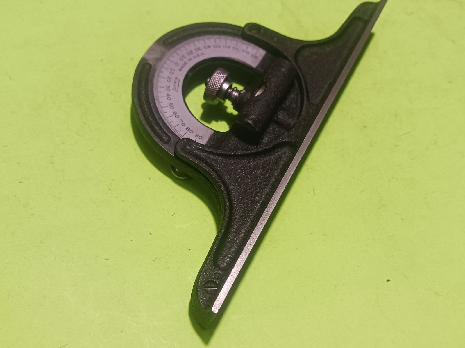 Vintage Lufkin combination square protractor Head (not rule)Black wrinkle finish