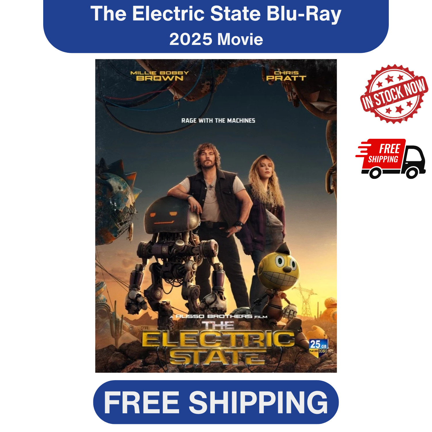 The Electric State (2025) Blu-ray BRAND NEW 1080p Full HD All Region