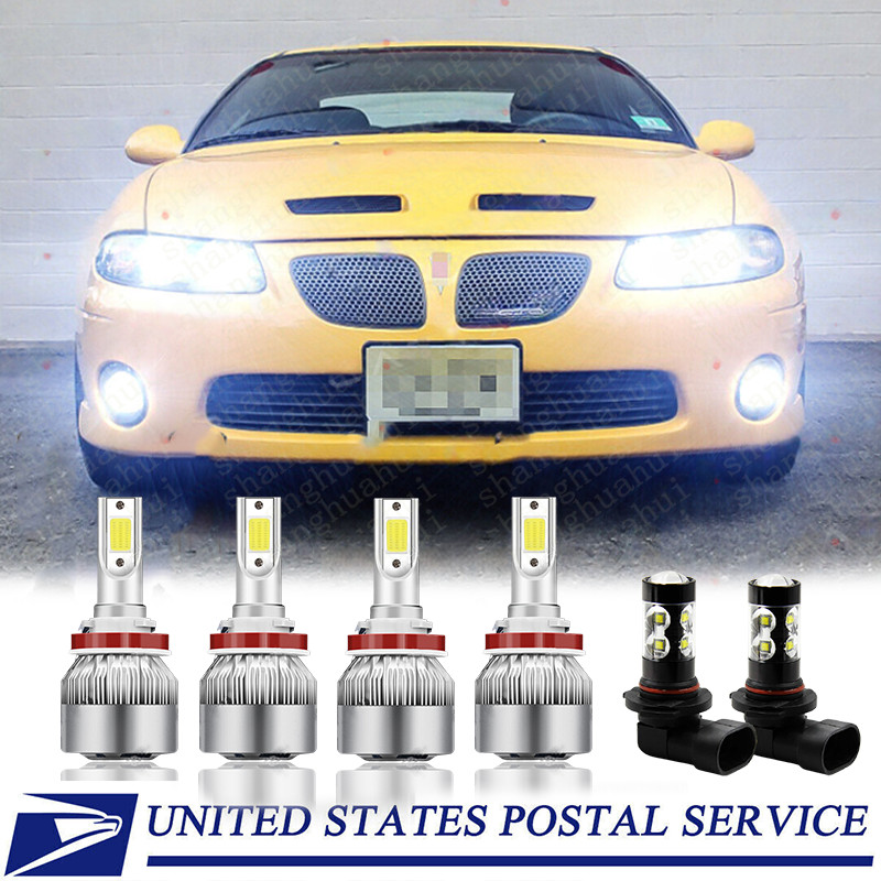 LED Headlight High Low + Fog Light 6X Bulbs Combo For Pontiac GTO 2004 2005 2006