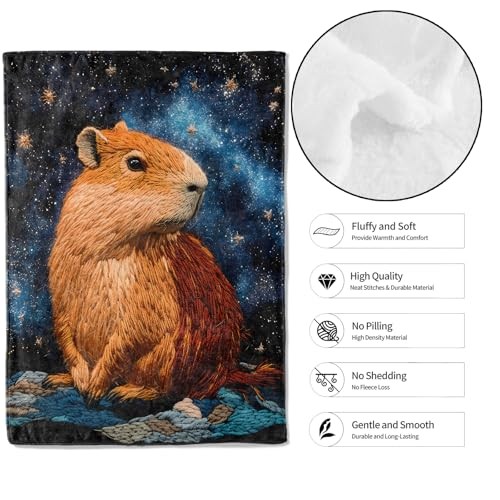 Cosmic Capybara Throw Blanket,,Soft,Lightweight 50x60in Capybara 02