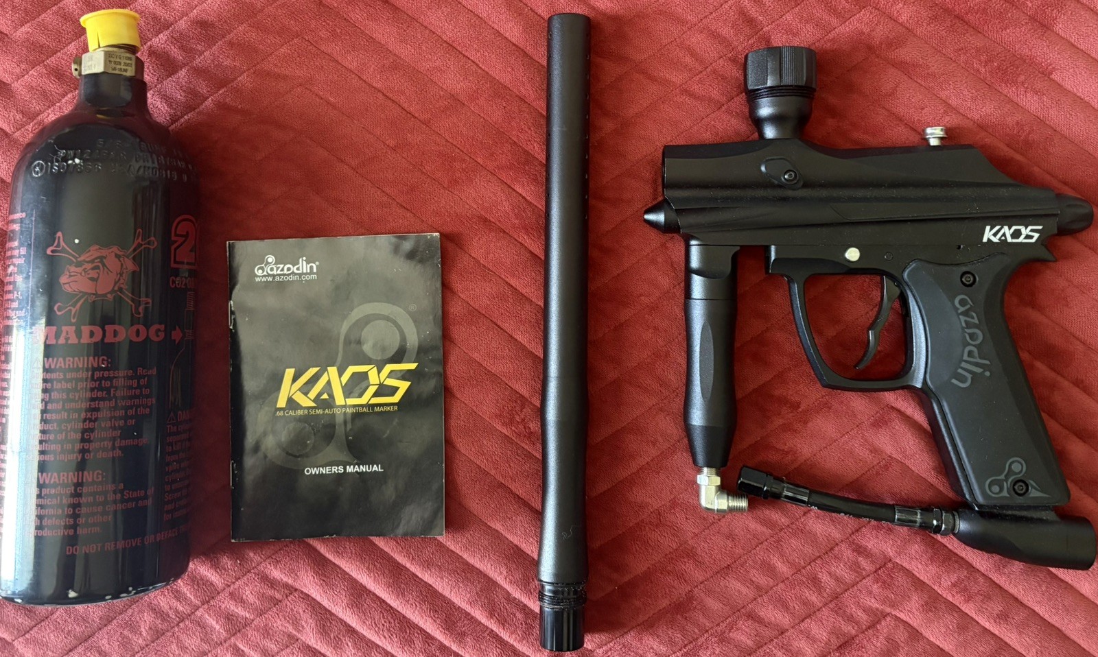 Azodin Kaos Paintball Gun Marker Untested Used Good Condition Black