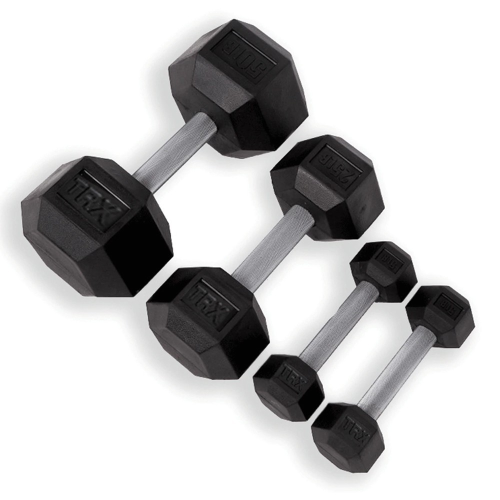 NEW! TRX 45 Pound Hex Rubber Dumbbells - Sold by Each, FREE SHIPPING