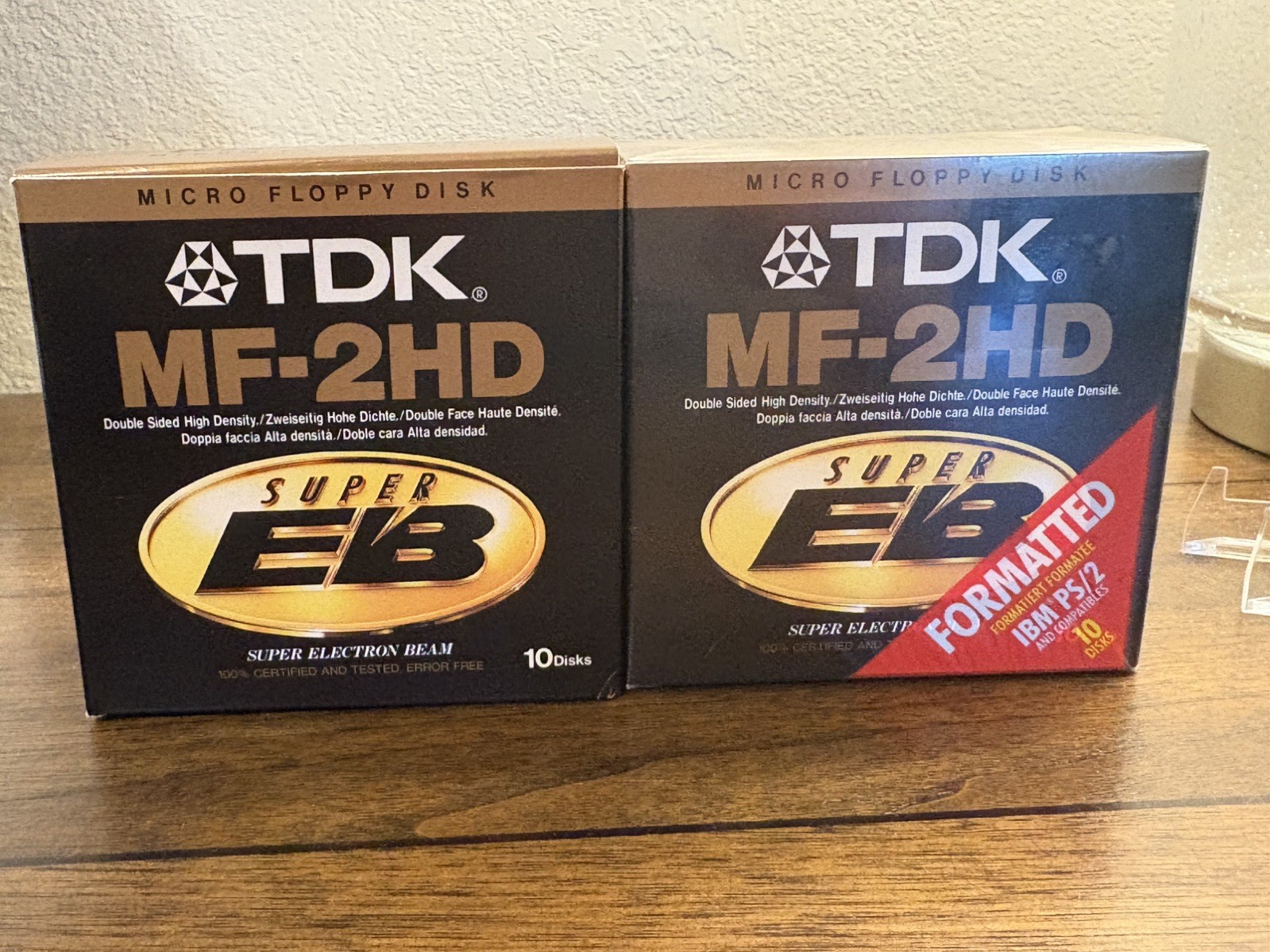 TDK MF-2HD Micro Floppy Disk 1 Complete Box Sealed and 1 Box Open with 3 Singles