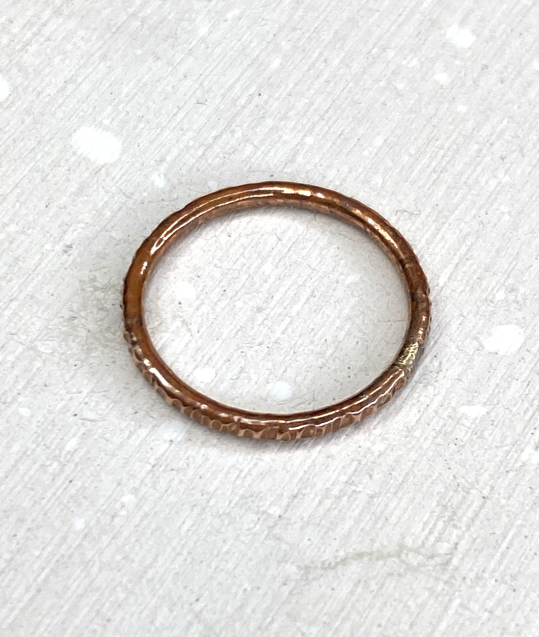 Copper Ring Stackable Hammered Rings band Size 6.5 Wedding Ring Unisex thin 2mm