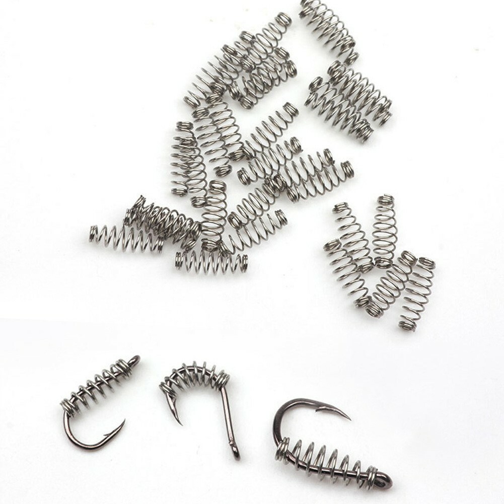 100pc Fish Hook Spring Bait Feeder Lure Trap Accessories Fishbait Feeder Tackles