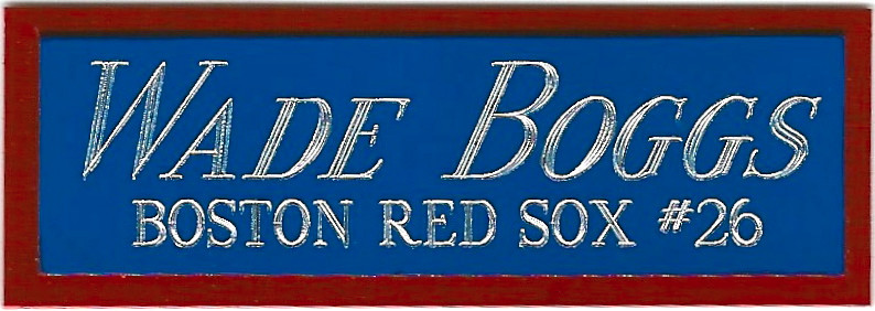 WADE BOGGS RED SOX NAMEPLATE FOR AUTOGRAPHED SIGNED Baseball Display CUBE CASE