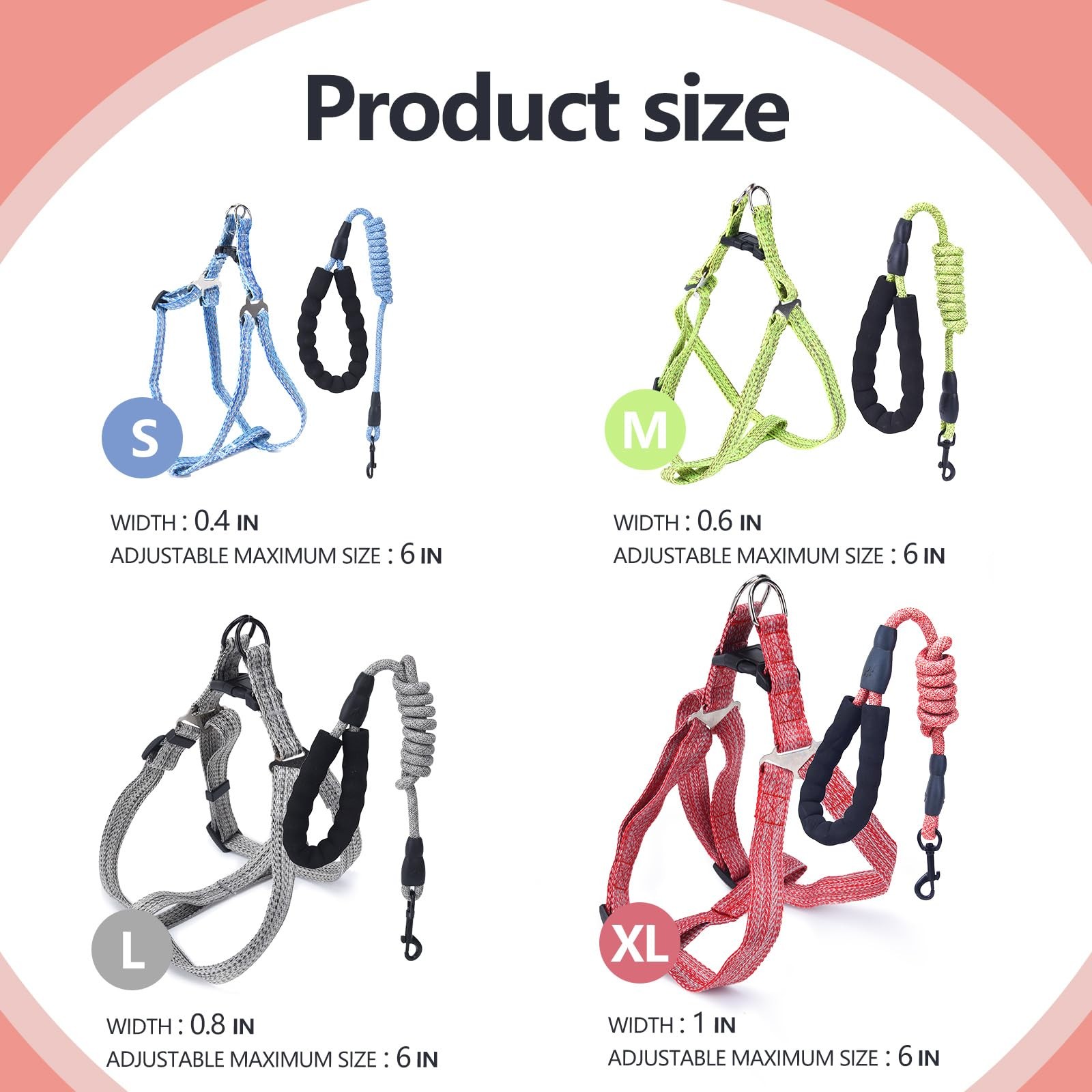Mini Pig Harness, Adjustable Small Harness with Leash Infinity S, Pink