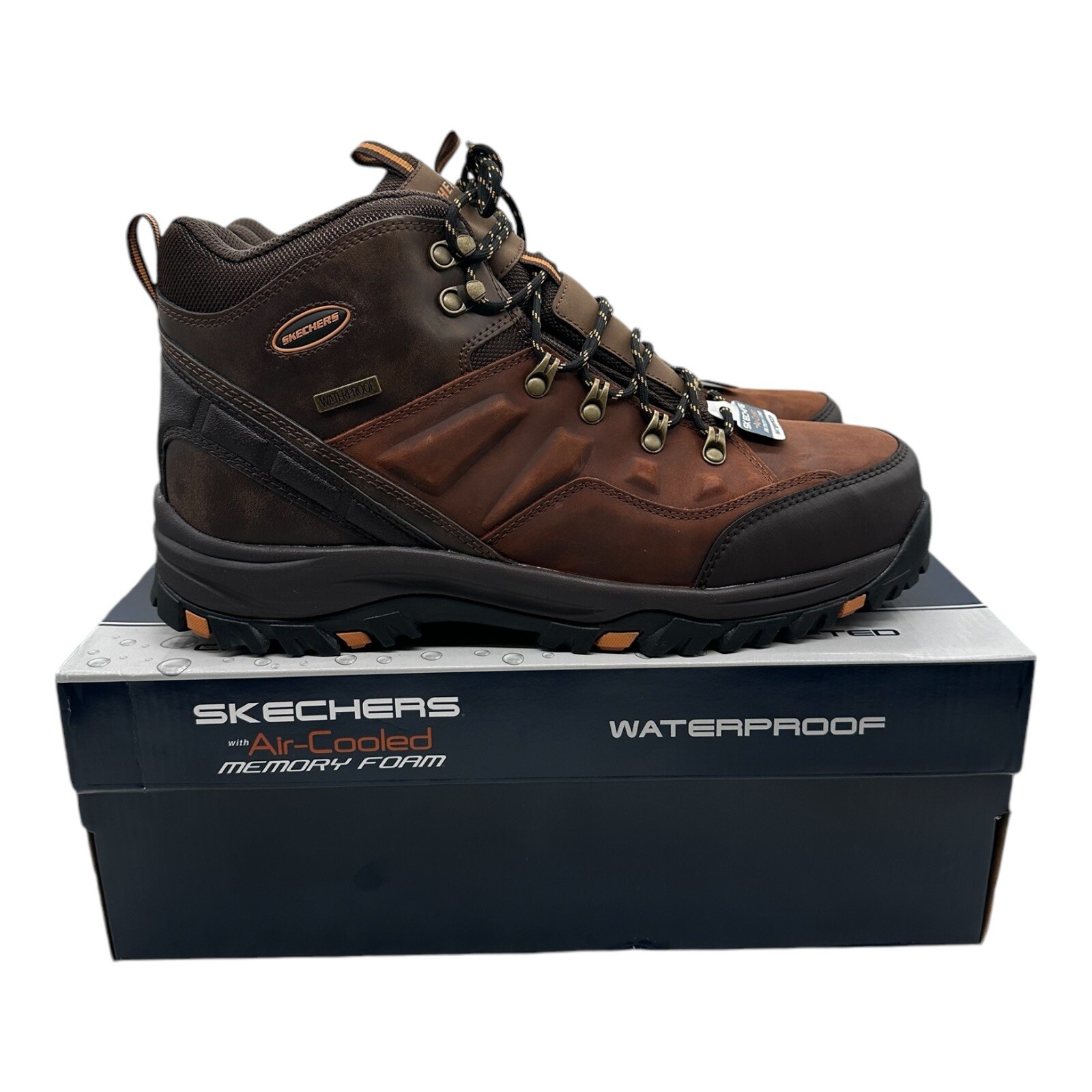 Skechers Relment Traven Boots Men's Size 13 Brown Waterproof Shoes Hiking 65529