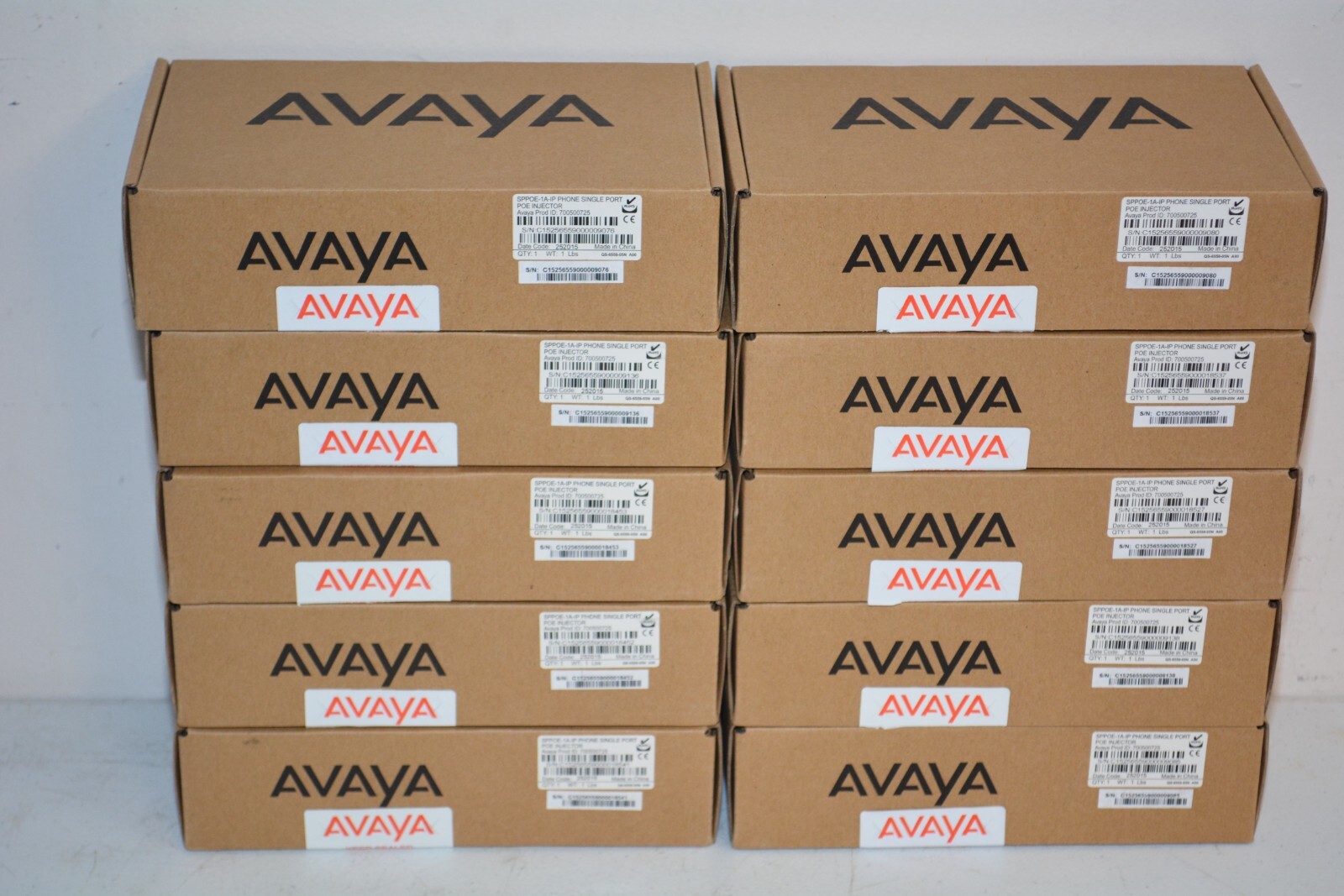 Lot 10x Avaya SPPOE-1A-IP Single Port PoE Injectors 700500725 #W4572