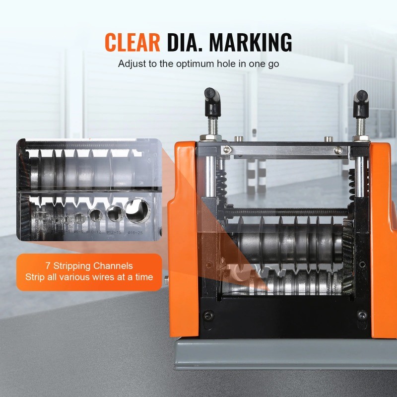 Electric Wire Stripping Machine 60W 1.5-25mm Visible Stripping Depth 6mm