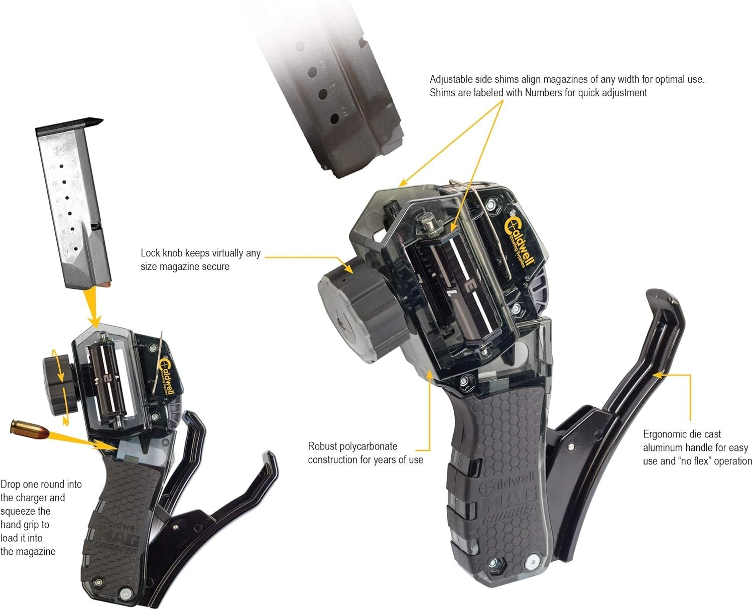 Universal Pistol Magazine Loader for Multiple Calibers - Quick Loading Solution