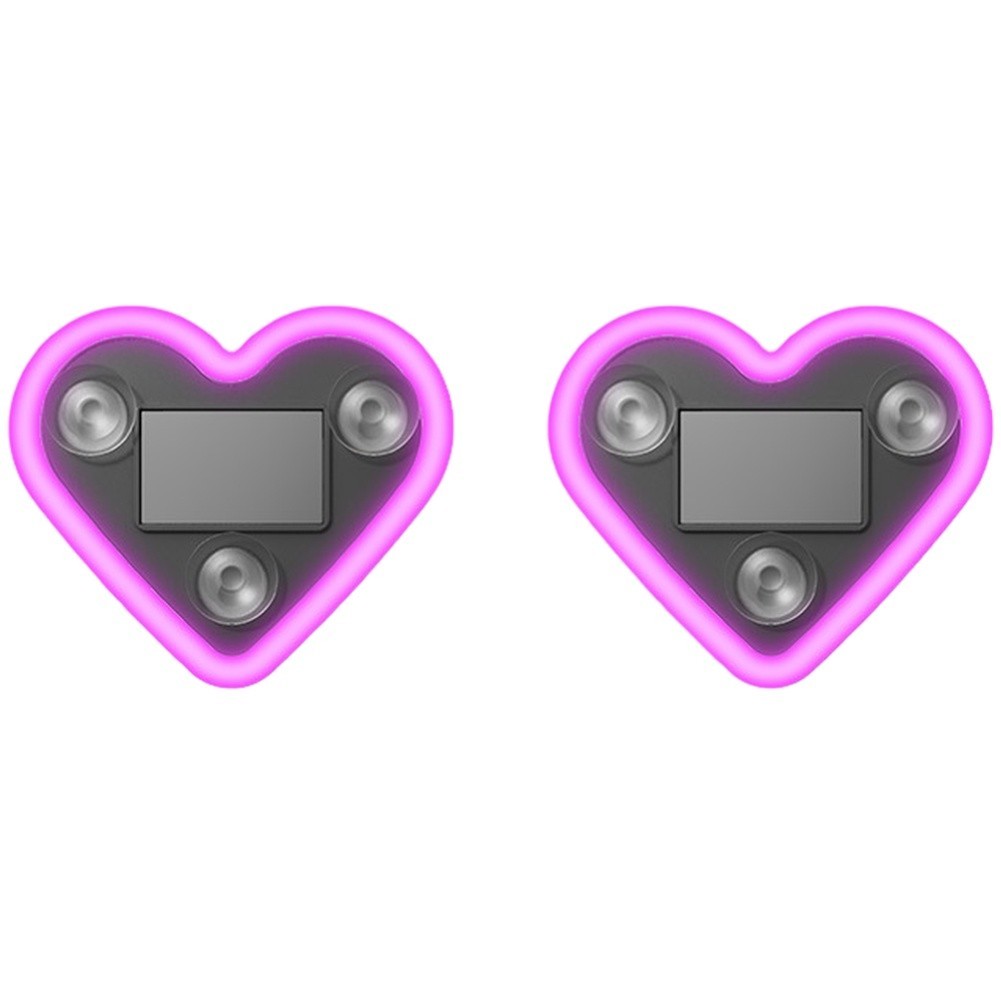 Solar Powered LED Heart Shaped Ambient Car Lights Waterproof Outdoor Use