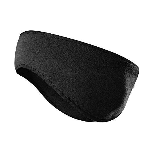 Fleece Ear Warmers for Men Women Kids - Winter Headband Ear Muffs Ear Black