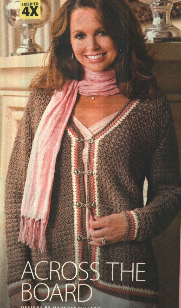 CLASSIC JACKET SWEATER 7 SIZES WOMEN'S CROCHET PATTERN INSTRUCTIONS