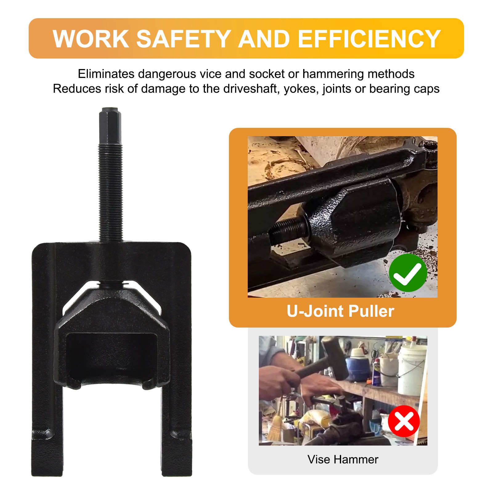 Heavy Duty Universal Joint Puller Press Removal U Joint Tool Class 1-3 10105 US