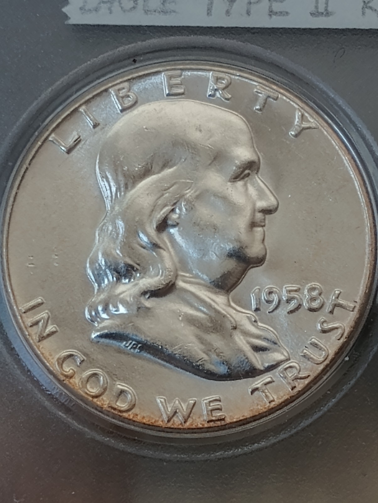 1958 Franklin Half Dollar Gem BU Reverse Eagle Type 2