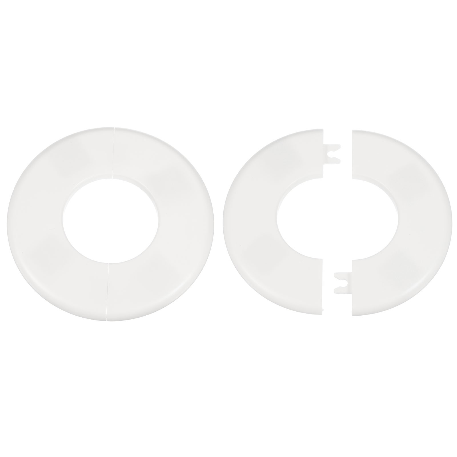 2pcs Wall Split Flange 51mm/2" Self-Adhesive Plumbing Cover Plates, White