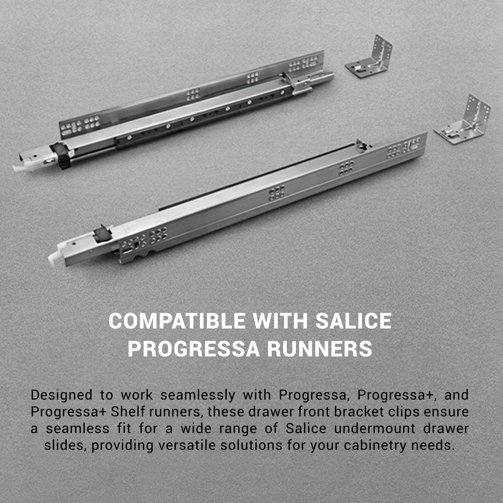 Pair of Salice Rear Mounting Bracket Progressa F70 Plus Undermount Drawer Slide
