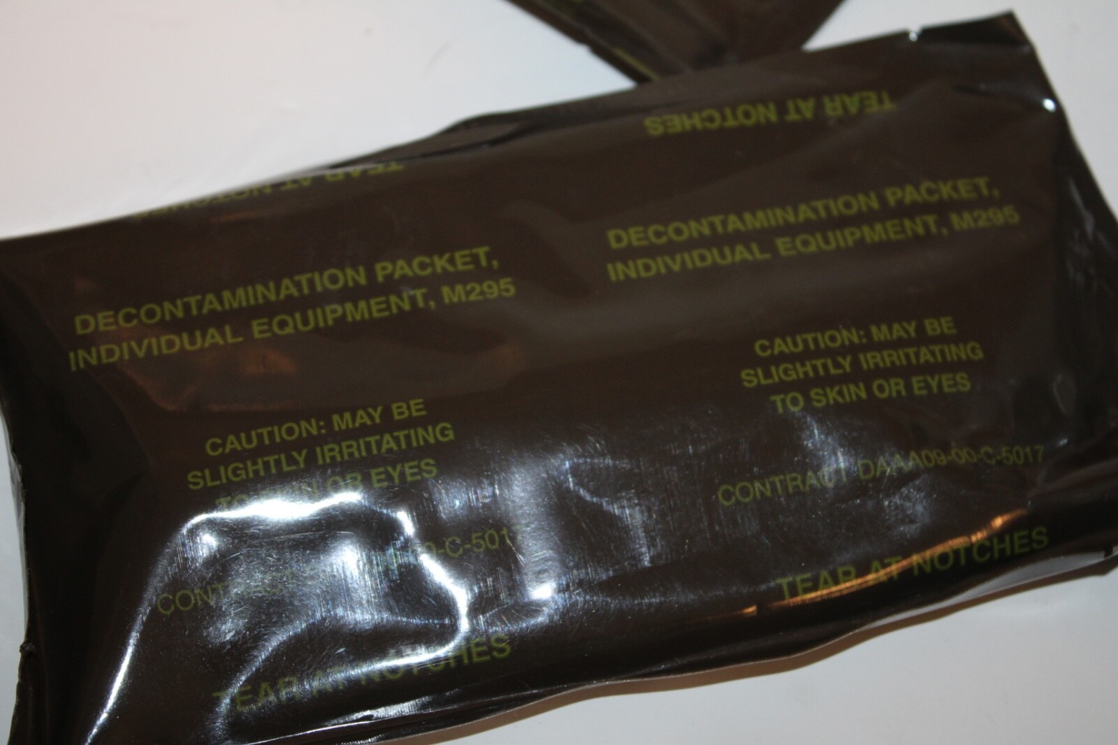 USGI 4 Pack M295 Decontamination Mitts Packets Factory Sealed