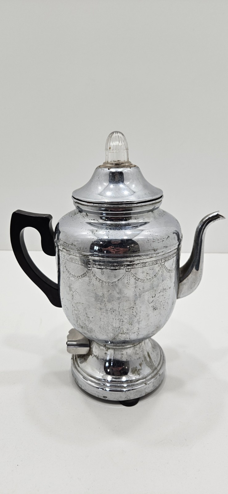 Vintage Chrome Farberware Coffee Percolator No. 208 - Tested, Works