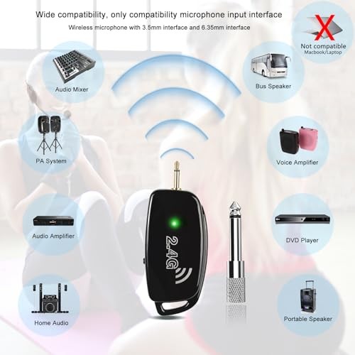 Wireless Microphone Headset MIC Cordless: 2.4G Wireless Head MIC and Handheld